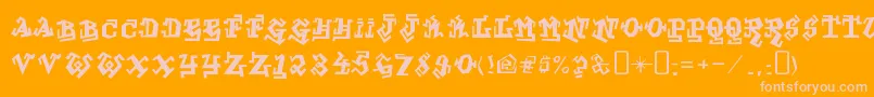 GraffitiTreatFront Font – Pink Fonts on Orange Background