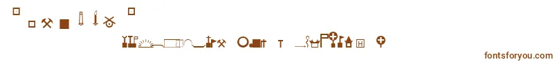 フォントEsriNimaCityGraphicPt – 白い背景に茶色のフォント