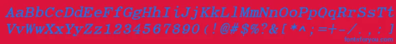 EliteBoldItalic Font – Blue Fonts on Red Background