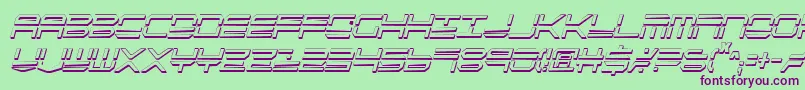 QuickstrikeShadowItalcon Font – Purple Fonts on Green Background