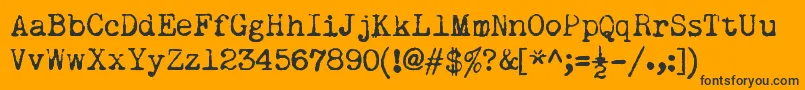 RemingtonNoiseless Font – Black Fonts on Orange Background