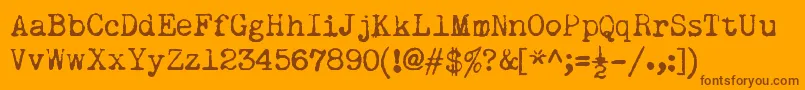 Шрифт RemingtonNoiseless – коричневые шрифты на оранжевом фоне