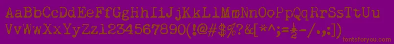 RemingtonNoiseless Font – Brown Fonts on Purple Background