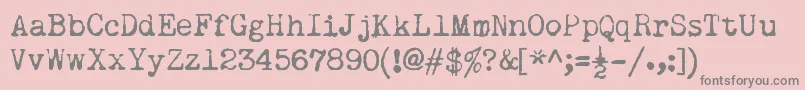 フォントRemingtonNoiseless – ピンクの背景に灰色の文字