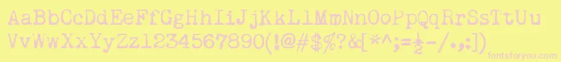 RemingtonNoiseless Font – Pink Fonts on Yellow Background