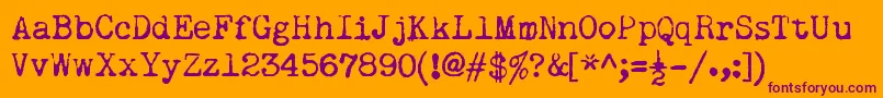 RemingtonNoiseless Font – Purple Fonts on Orange Background