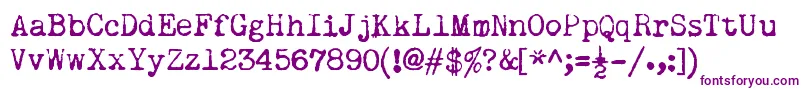 RemingtonNoiseless Font – Purple Fonts on White Background