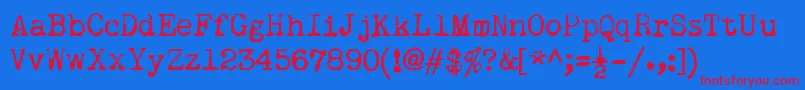 RemingtonNoiseless Font – Red Fonts on Blue Background