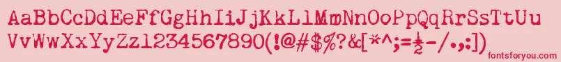 RemingtonNoiseless-fontti – punaiset fontit vaaleanpunaisella taustalla