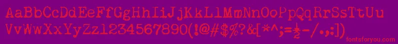 RemingtonNoiseless Font – Red Fonts on Purple Background