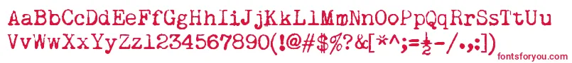 Шрифт RemingtonNoiseless – красные шрифты на белом фоне