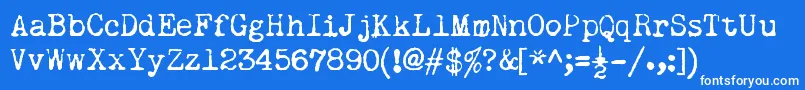 Шрифт RemingtonNoiseless – белые шрифты на синем фоне