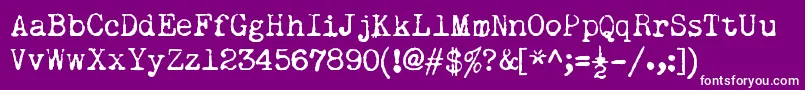 Шрифт RemingtonNoiseless – белые шрифты на фиолетовом фоне