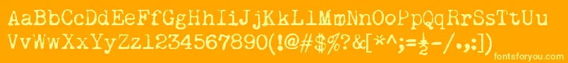 RemingtonNoiseless Font – Yellow Fonts on Orange Background