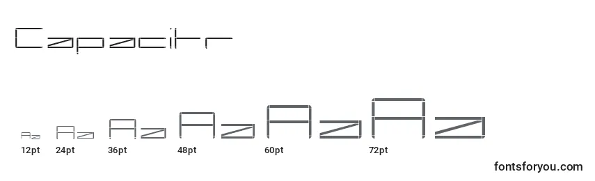 Размеры шрифта Capacitr