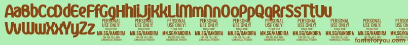 KandiraXblaPersonalUse Font – Brown Fonts on Green Background