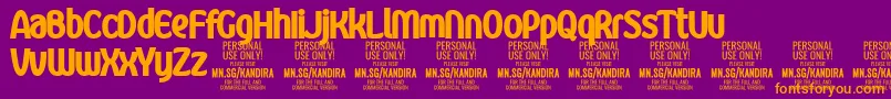 More about KandiraXblaPersonalUse Font KandiraXblaPersonalUse Font – Orange Fonts on Purple Background
