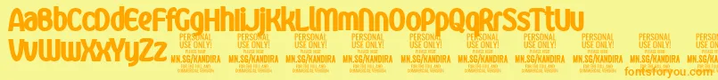 KandiraXblaPersonalUse Font – Orange Fonts on Yellow Background