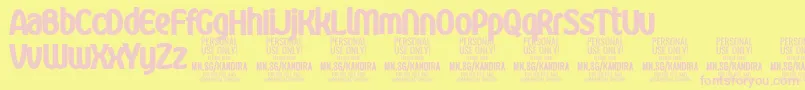 KandiraXblaPersonalUse Font – Pink Fonts on Yellow Background