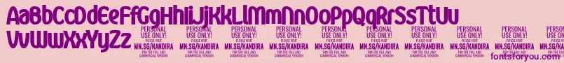 KandiraXblaPersonalUse Font – Purple Fonts on Pink Background