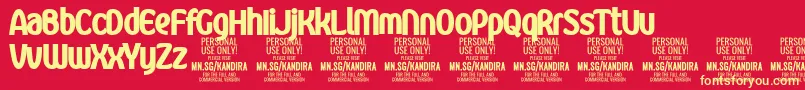 KandiraXblaPersonalUse Font – Yellow Fonts on Red Background