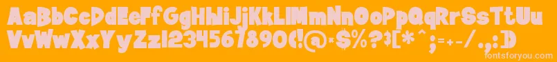 Janbrady Font – Pink Fonts on Orange Background