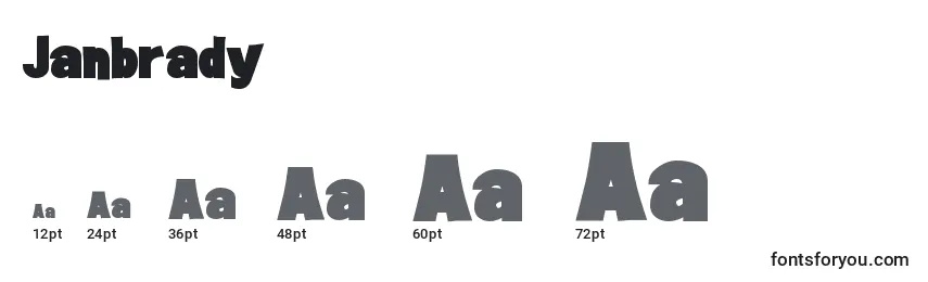 Janbrady Font Sizes