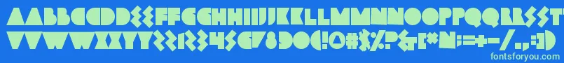 Bamboozler Font – Green Fonts on Blue Background