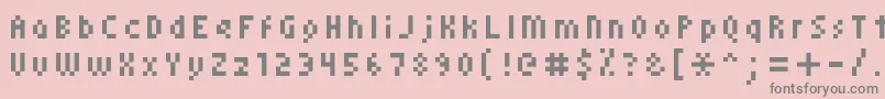 フォントKroeger0558 – ピンクの背景に灰色の文字