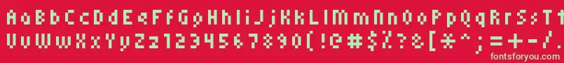 Kroeger0558 Font – Green Fonts on Red Background