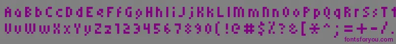 フォントKroeger0558 – 紫色のフォント、灰色の背景
