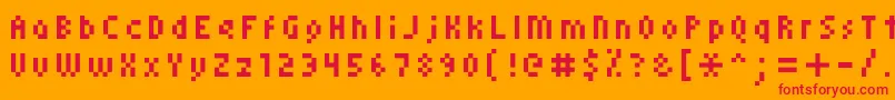 フォントKroeger0558 – オレンジの背景に赤い文字