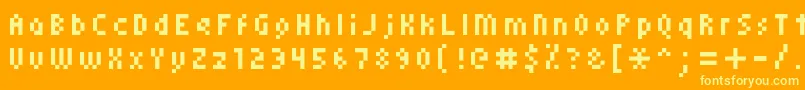 Czcionka Kroeger0558 – żółte czcionki na pomarańczowym tle