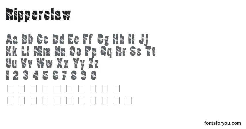 Шрифт Ripperclaw – алфавит, цифры, специальные символы