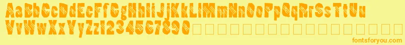 Ripperclaw-Schriftart – Orangefarbene Schriften auf gelbem Hintergrund