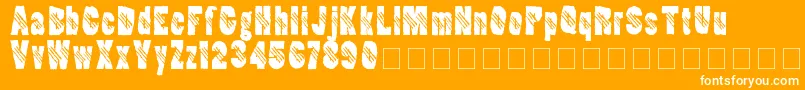 Ripperclaw-Schriftart – Weiße Schriften auf orangefarbenem Hintergrund