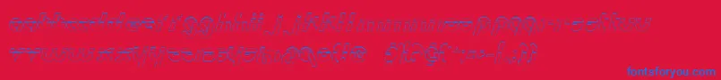 フォントMetroplexOutlineLaser – 赤い背景に青い文字