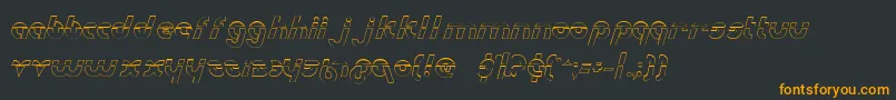 Fonte MetroplexOutlineLaser – fontes laranjas em um fundo preto