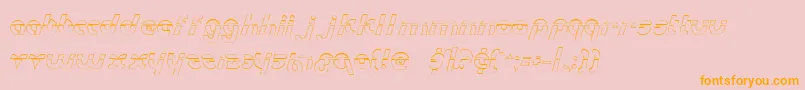 MetroplexOutlineLaser-Schriftart – Orangefarbene Schriften auf rosa Hintergrund