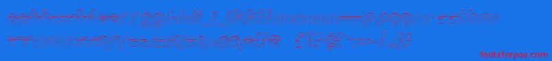 MetroplexOutlineLaser Font – Red Fonts on Blue Background