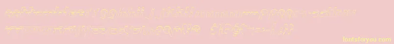MetroplexOutlineLaser Font – Yellow Fonts on Pink Background