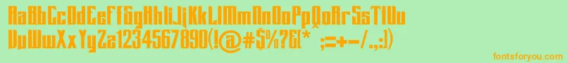 Queenssquare Font – Orange Fonts on Green Background