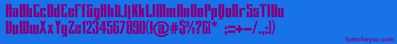 Queenssquare Font – Purple Fonts on Blue Background