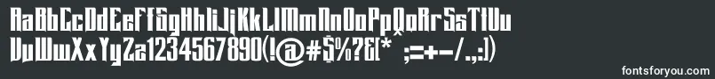 Queenssquare-fontti – valkoiset fontit mustalla taustalla