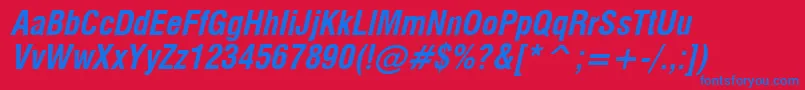 Milfcdbi Font – Blue Fonts on Red Background