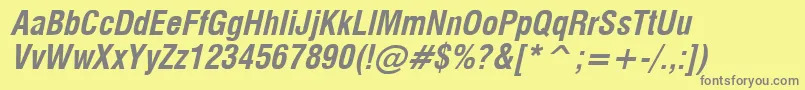 Milfcdbi Font – Gray Fonts on Yellow Background