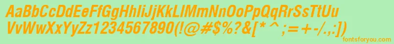 Milfcdbi Font – Orange Fonts on Green Background