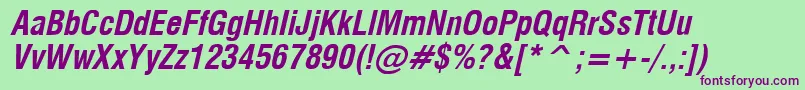 Шрифт Milfcdbi – фиолетовые шрифты на зелёном фоне
