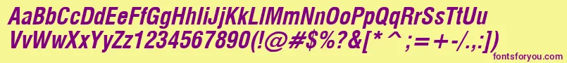 Шрифт Milfcdbi – фиолетовые шрифты на жёлтом фоне