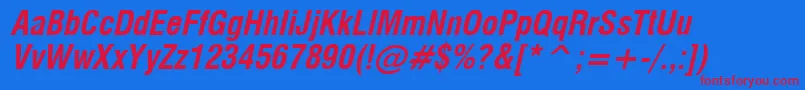 Milfcdbi Font – Red Fonts on Blue Background